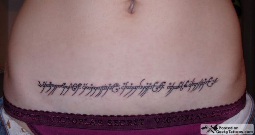 Tattoo uploaded by Hailey  The script on the one ring  Tattoodo